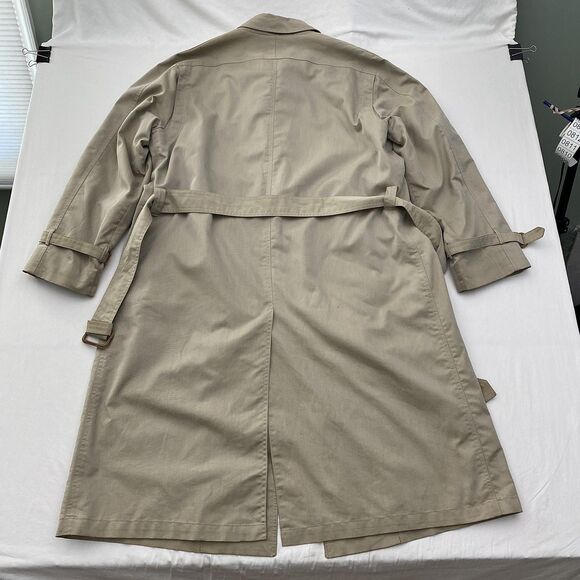 VTG Christian Dior Monsieur Trench Coat Mens 42L Beige Belted Lined Raincoat 80s - Picture 4 of 16